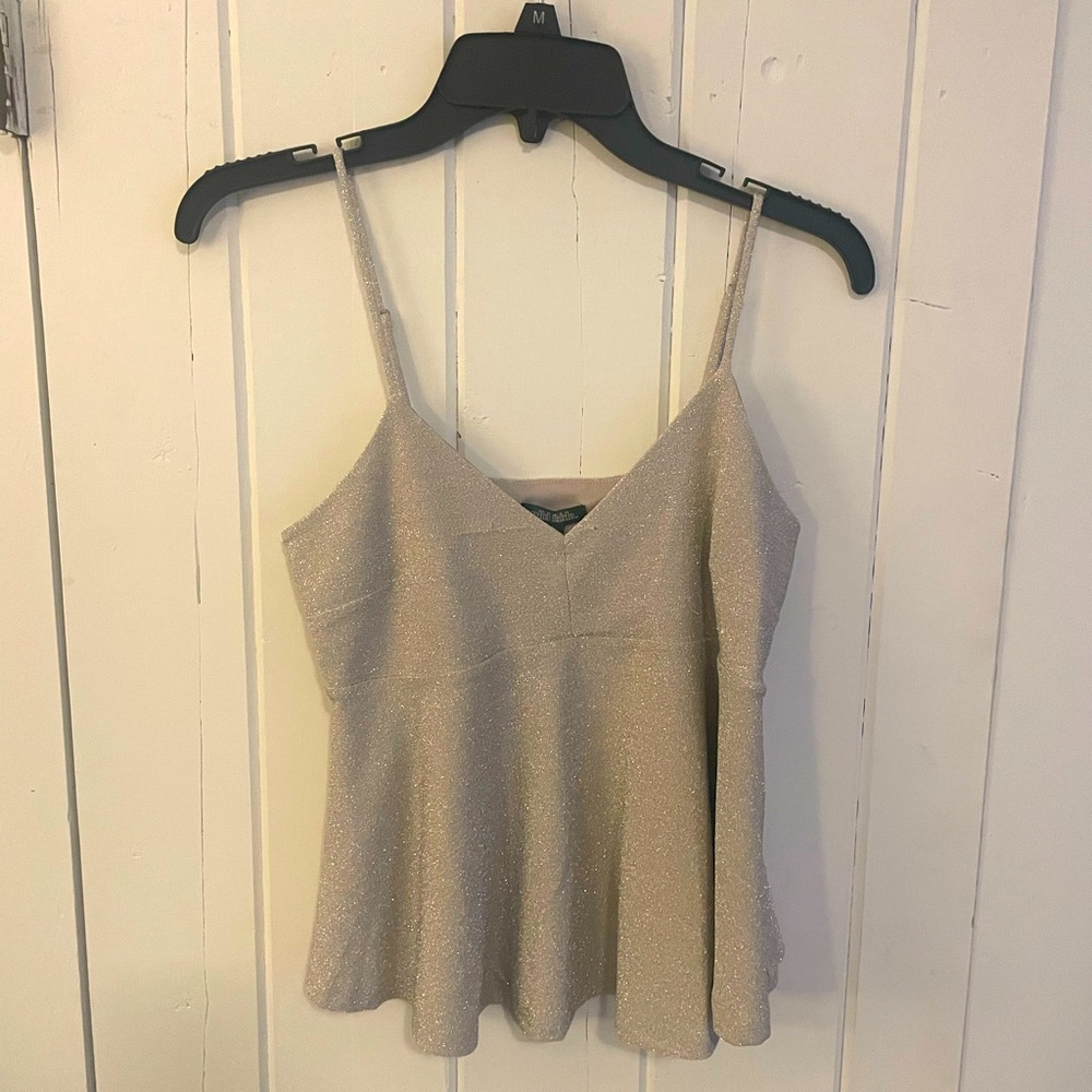 Wild Fable Stylish silver sparkle tank top NWT